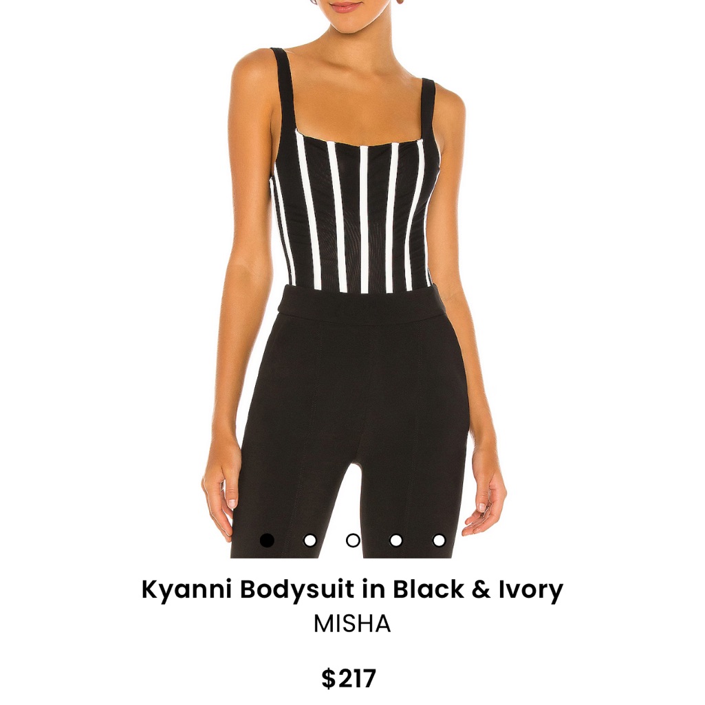 Misha Kyanni Bodysuit In Black/Ivory Worn Once